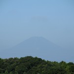 猛暑日の富士山、朝と夕