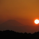 スーパームーンの日の富士山